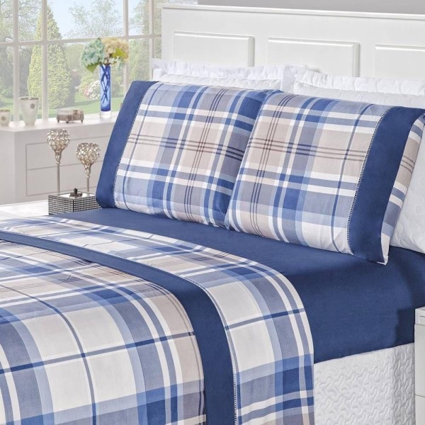 Encontraproduto.com.br - Jogo De Cama Estampado Micropercal 200 Fios Naturale Solteiro 03 Peças - Titânio