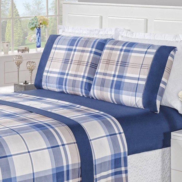 Encontraproduto.com.br - Jogo De Cama Estampado Micropercal 200 Fios Naturale Solteiro 03 Peças - Titânio