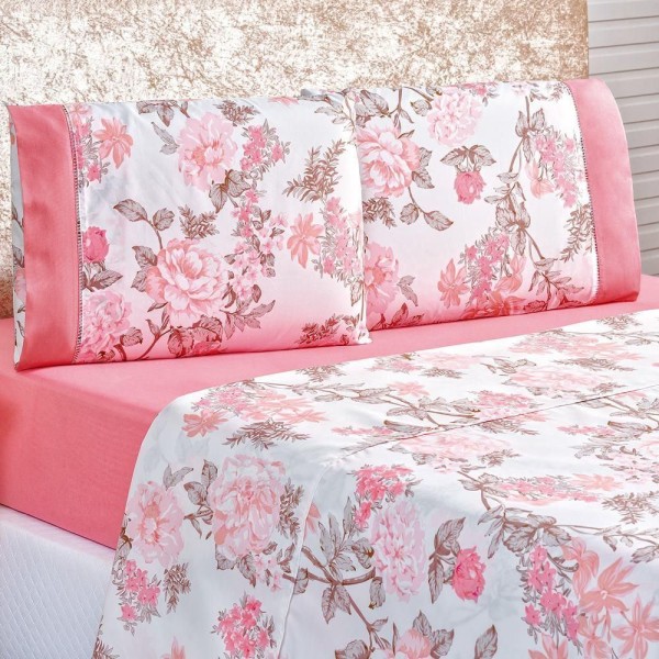 Encontraproduto.com.br - Jogo De Cama Estampado Micropercal 200 Fios Naturale Queen 04 Peças - Serene
