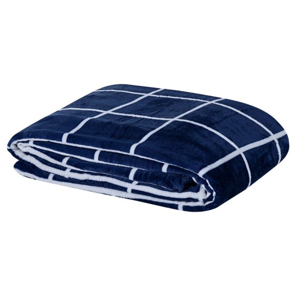 Manta Solteiro Austin Flannel Microfibra 1 Peça - Marinho