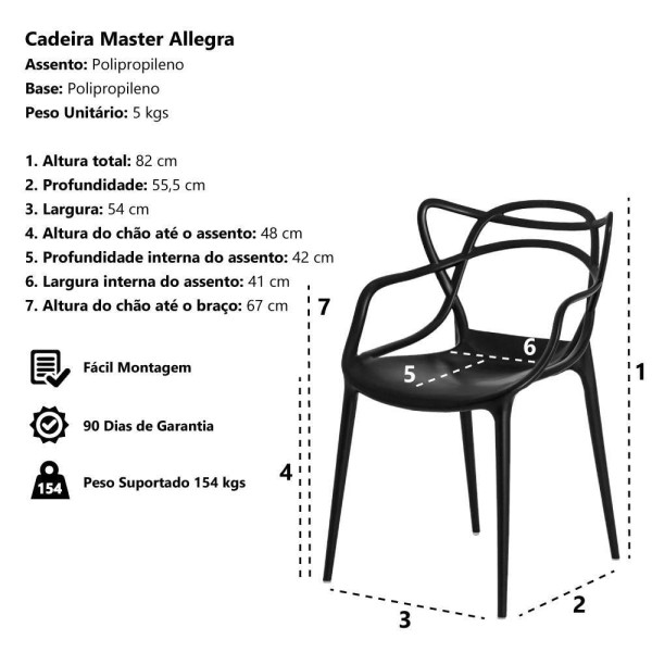 Encontraproduto.com.br - Kit 2 Cadeiras Allegra Branca Sala Cozinha Jantar