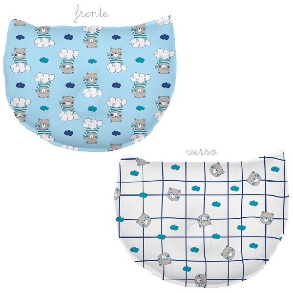 Encontraproduto.com.br - Travesseiro Anatômico para bebê em malha Ursinho Nuvem Bambi - Incomfral