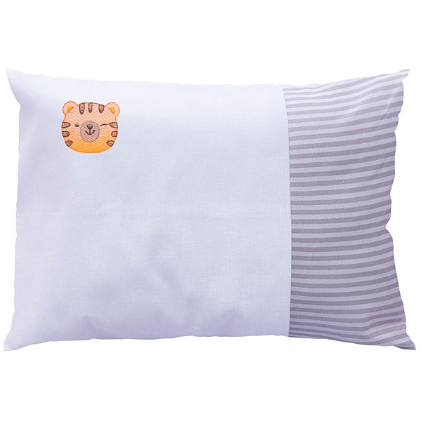 Encontraproduto.com.br - Kit 2 Fronhas para bebê em malha Trenzinho Safari Bambi - Incomfral