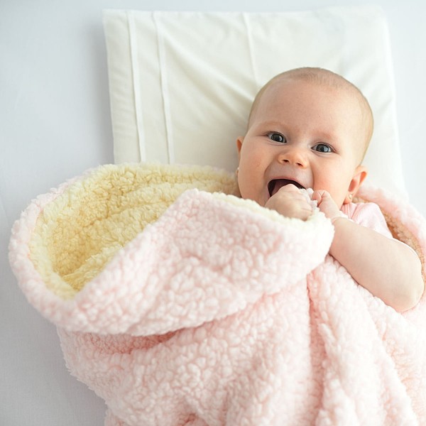 Encontraproduto.com.br - Cobertor Dupla Face para bebê em soft Carneirinho Liso Rosa - Baby Joy