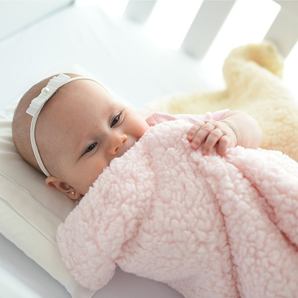 Encontraproduto.com.br - Cobertor Dupla Face para bebê em soft Carneirinho Liso Rosa - Baby Joy