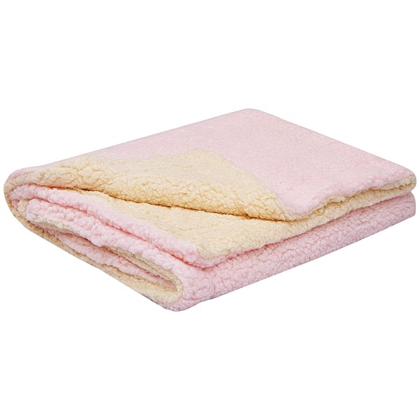 Encontraproduto.com.br - Cobertor Dupla Face para bebê em soft Carneirinho Liso Rosa - Baby Joy