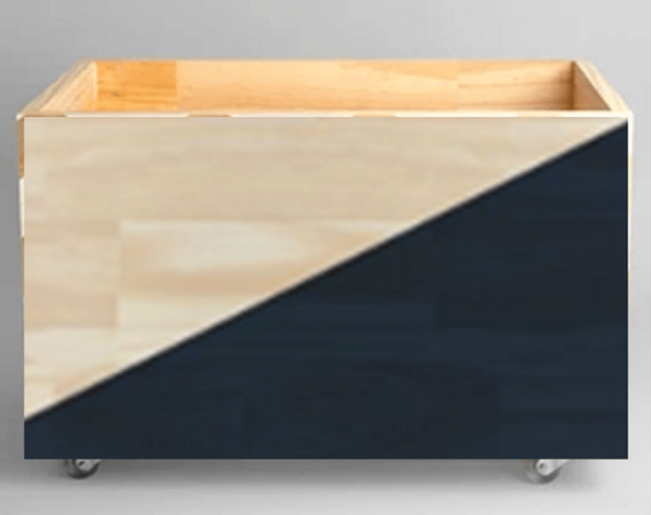 Encontraproduto.com.br - Bau pinus com rodinha diagonal preto