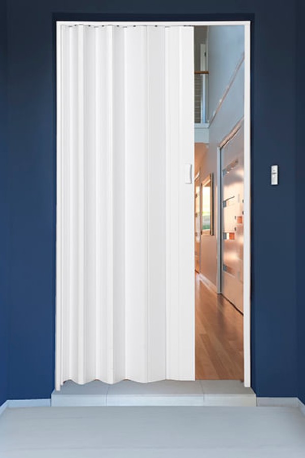 Porta Sanfonada Duda PVC 84x210 Cinza Claro