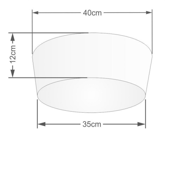 Encontraproduto.com.br - Kit 2 Plafon Cone Cúpula em Tecido 12/40x35cm Palha Bivolt