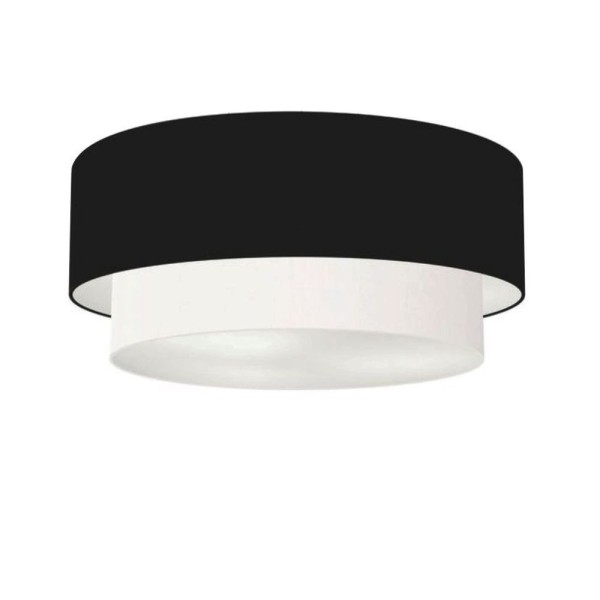 Encontraproduto.com.br - Plafon Duplo Cilíndrico Md-3063 55x50cm Bivolt Preto Branco