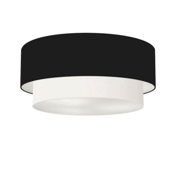 Encontraproduto.com.br - Plafon Duplo Cilíndrico Md-3063 55x50cm Bivolt Preto Branco