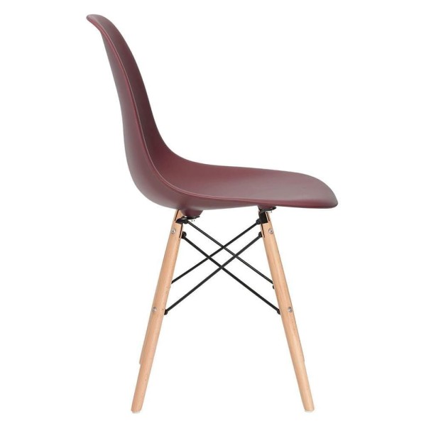 Encontraproduto.com.br - Mesa Redonda Eames Com Tampo De Vidro 80 Cm + 4 Cadeiras Eiffel Dsw Marrom