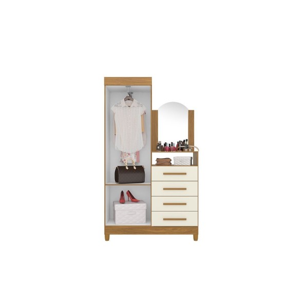 Encontraproduto.com.br - Guarda-Roupa Cômoda Capri com 2 Portas-Carvalho/Off White