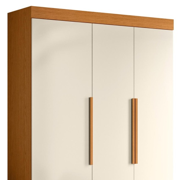 Encontraproduto.com.br - Guarda Roupa Vivacce Solteiro Quarto Com 3 Portas 2 Gavetas Cinamomo/off White Cinamomo/off White