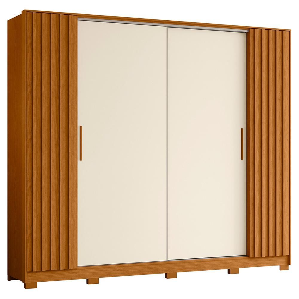 Encontraproduto.com.br - Guarda Roupa Jacaranda Casal Quarto Com 4 Portas E 4 Gavetas Cinamomo/off White Cinamomo/off White