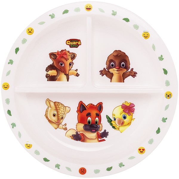 Encontraproduto.com.br - Pratinho com Divisórias para bebê (6m+) - Turminha Guará Baby