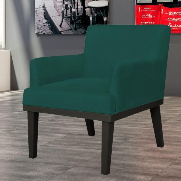 Encontraproduto.com.br - Poltrona Decorativa Para Sala de Estar e Recepção Beatriz W01 Verde Musgo - Lyam Decor