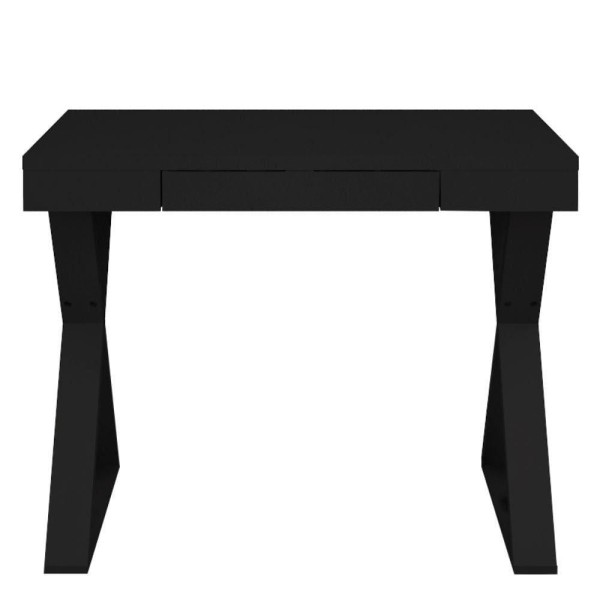 Encontraproduto.com.br - Mesa Para Escritório Escrivaninha Cavalete 01 Gaveta Veneza A02 Web Preto - Lyam Decor