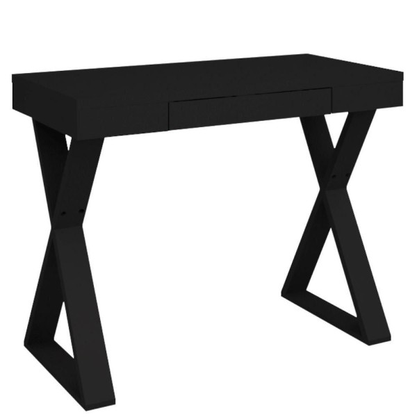 Encontraproduto.com.br - Mesa Para Escritório Escrivaninha Cavalete 01 Gaveta Veneza A02 Web Preto - Lyam Decor