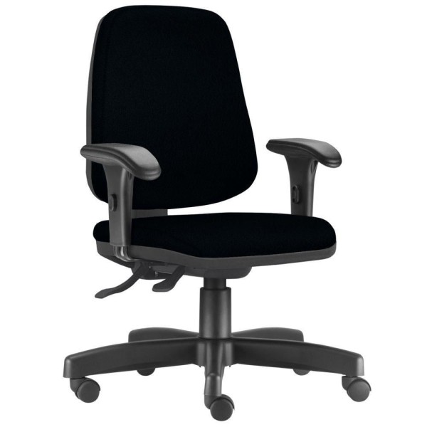 Cadeira Giratória Job L02 Diretor Executiva Couro Sintético Preto - Lyam Decor