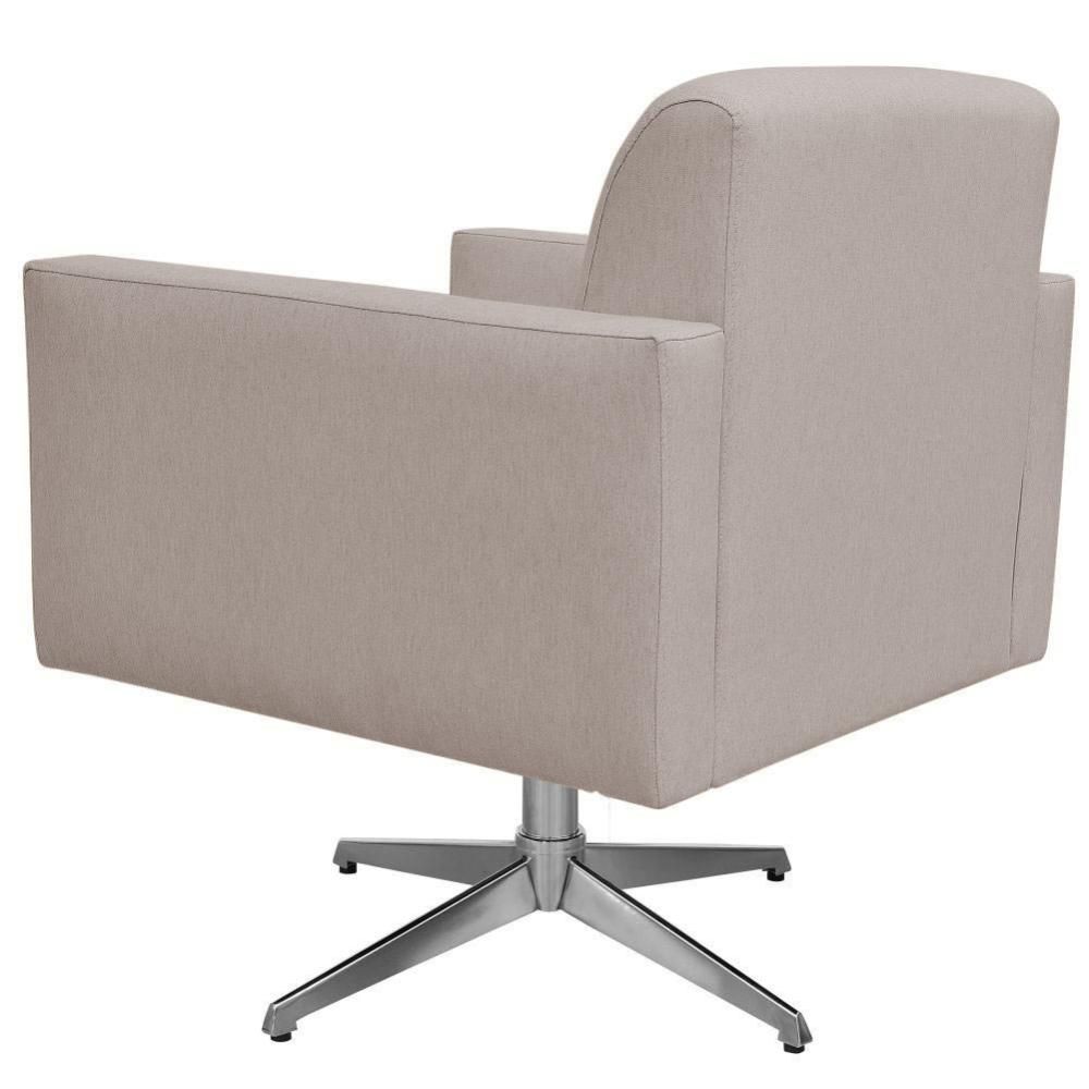 Encontraproduto.com.br - Poltrona Com Base Giratória Para Sala De Estar Linho Bege