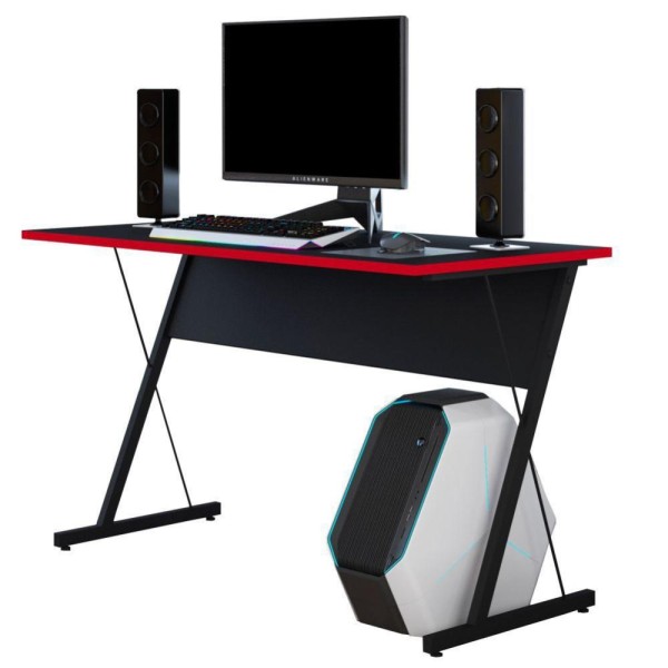 Encontraproduto.com.br - Mesa Para Computador Notebook PC Gamer Kombat F01 Preto Vermelho - Lyam Decor