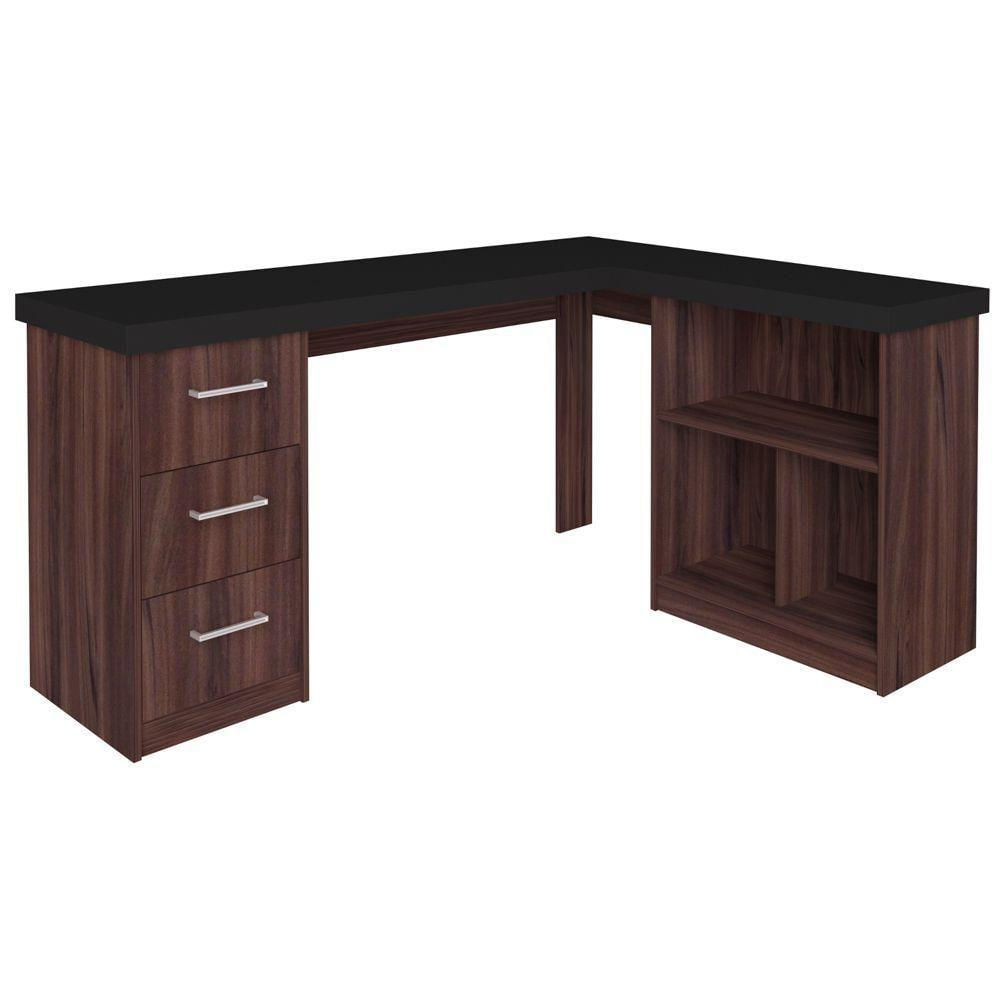 Mesa Para Escritório Escrivaninha Mali A02 Preto Ipê