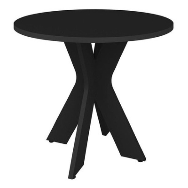 Encontraproduto.com.br - Mesa de Escritório Redonda Sun A02 Preto - Lyam Decor