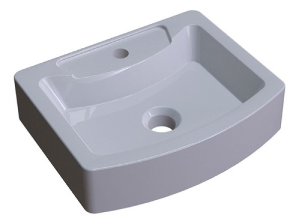Encontraproduto.com.br - Cuba de Apoio Retangular C01 Para Banheiro RT41 Aria Cinza - Lyam Decor