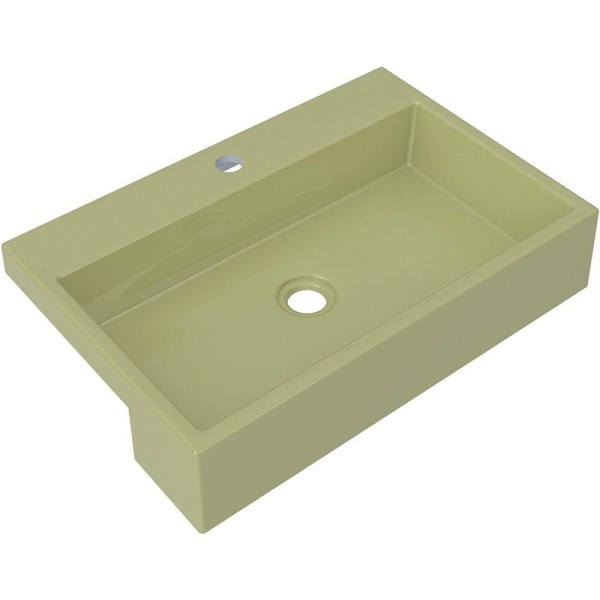 Encontraproduto.com.br - Cuba Semi Encaixe Retangular Para Banheiro Xrt55 Azul Escuro Acabamento Brilho Cor Azul-escuro