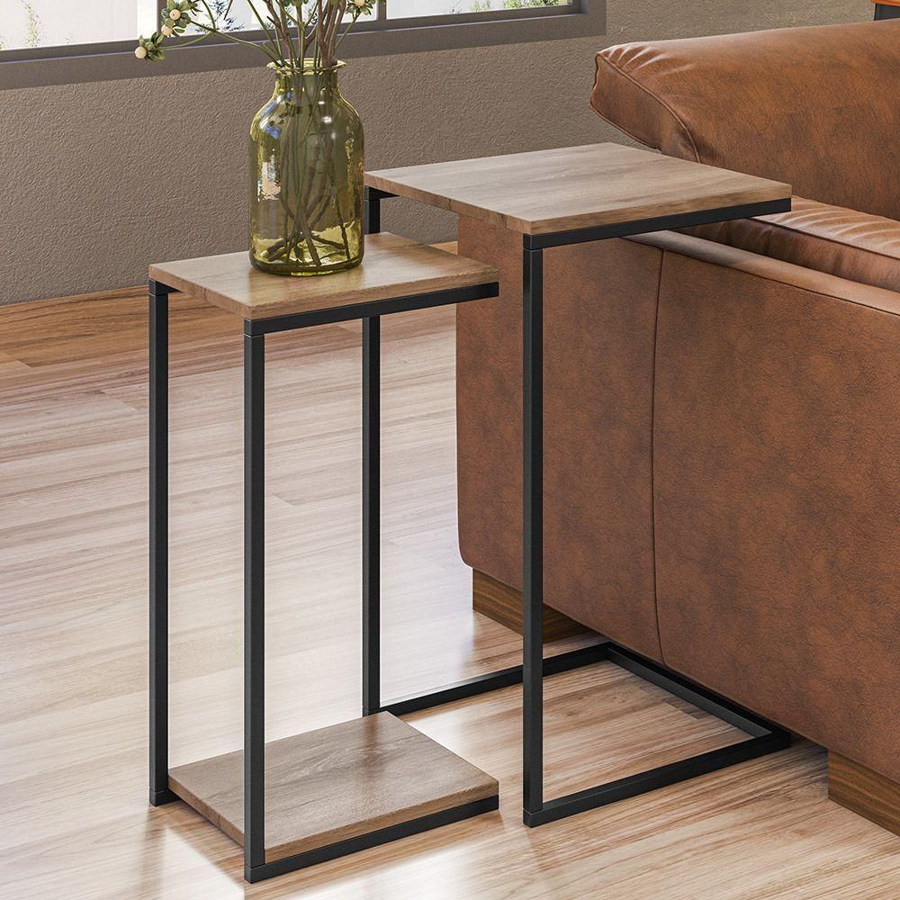 Encontraproduto.com.br - 02 Conjuntos De Mesas Laterais D01 Design Demolição