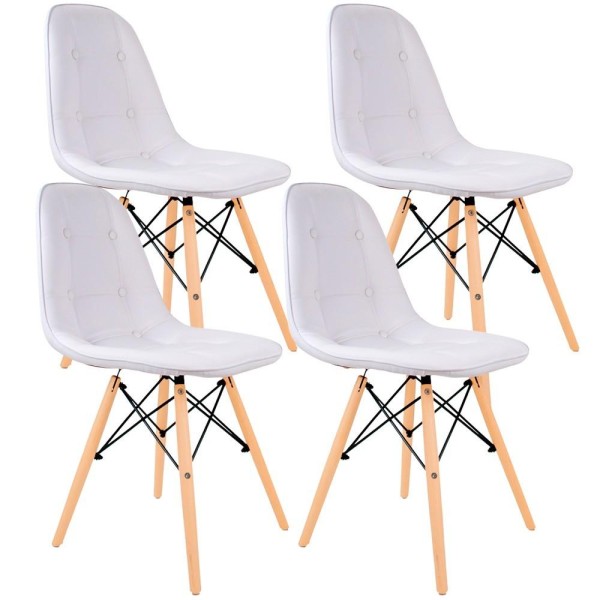Encontraproduto.com.br - Kit 04 Cadeiras Decorativas Eiffel Charles Eames DSW Botonê E01 Branco - Lyam Decor