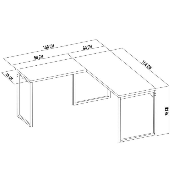 Encontraproduto.com.br - Kit Mesa Para Escritório Em L 150cm Com Estante Branco