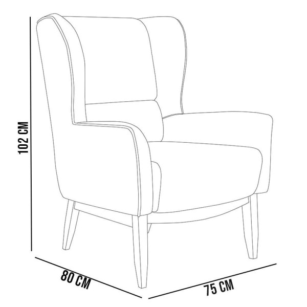 Encontraproduto.com.br - Poltrona Fixa D02 Linho Bege A-184 Corano Marrom