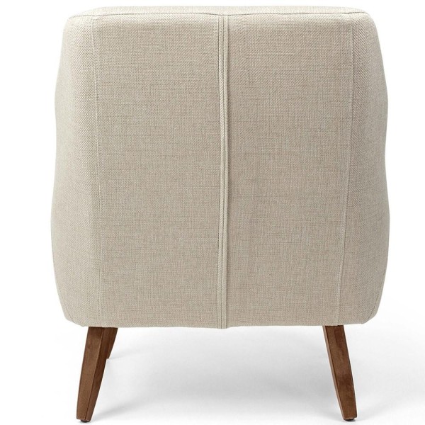 Encontraproduto.com.br - Poltrona Decorativa Fixa com Pés em Madeira Paloma D02 Linho Bege C-466 - Lyam Decor
