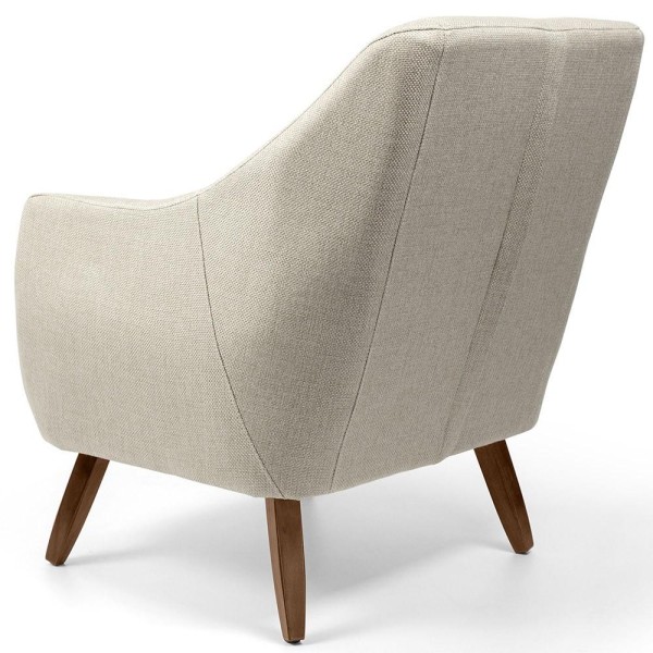 Encontraproduto.com.br - Poltrona Decorativa Fixa com Pés em Madeira Paloma D02 Linho Bege C-466 - Lyam Decor