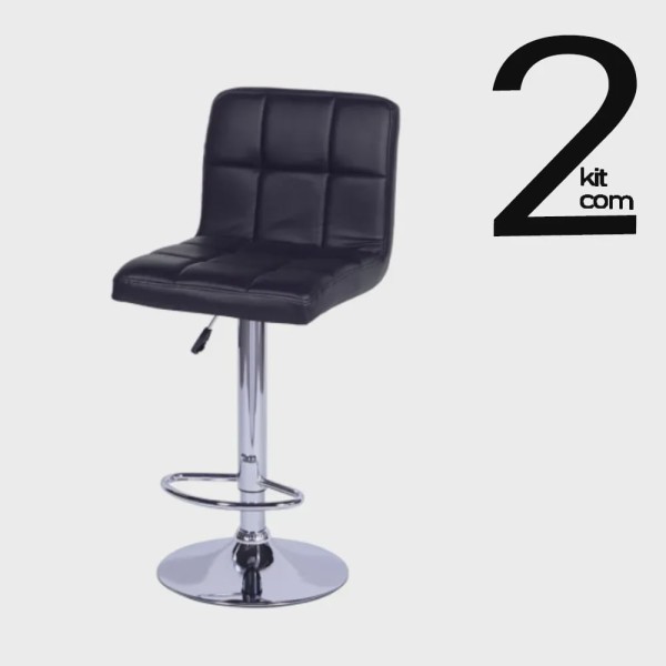 Conjunto 2 Banquetas Recife - Preta