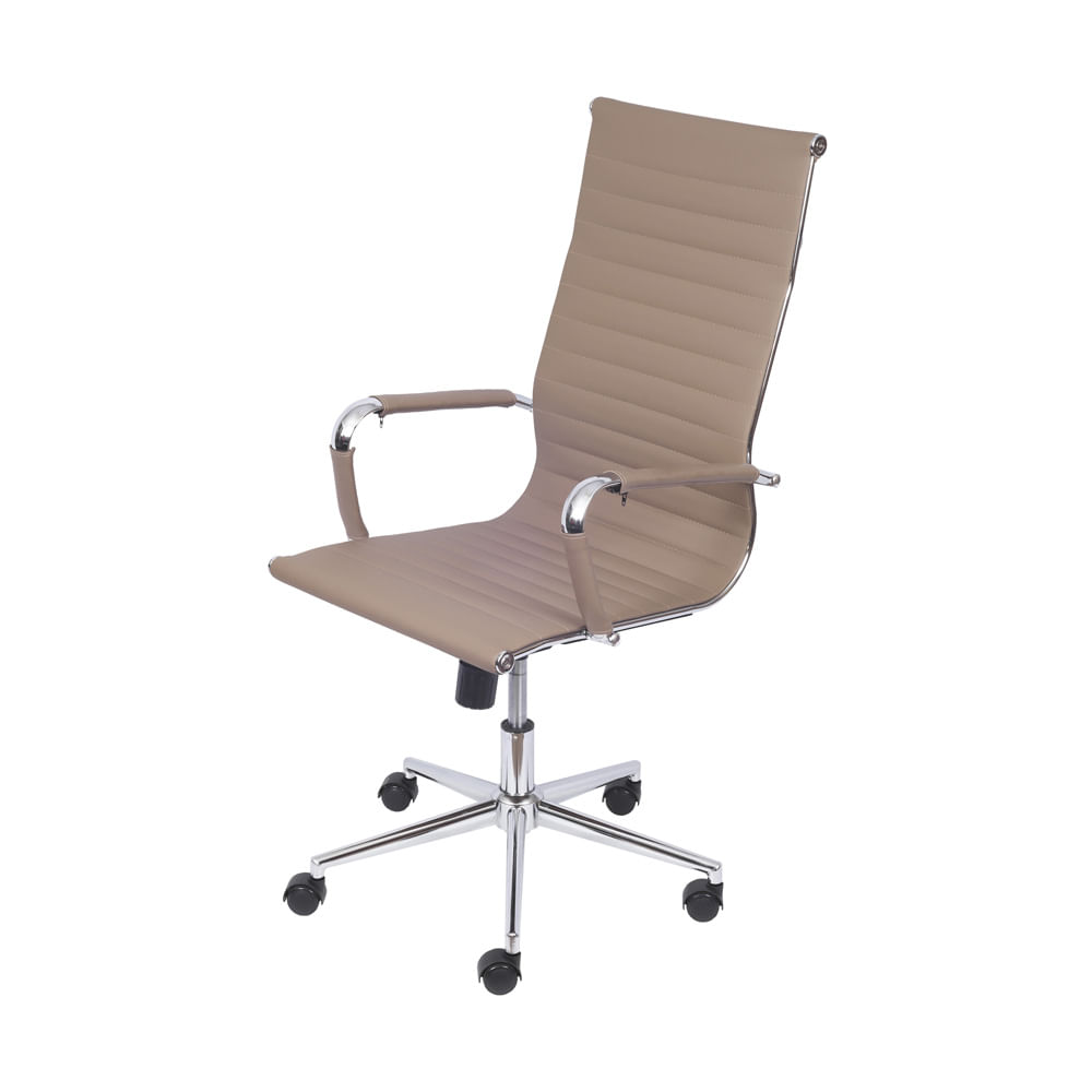 Cadeira Office Eames Esteirinha Alta com Rodizio Fendi