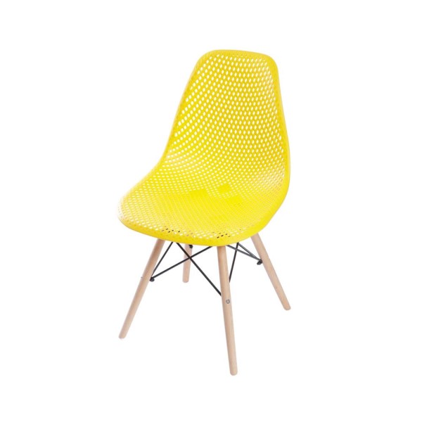 Encontraproduto.com.br - Cadeira Eames Furadinha - Amarela