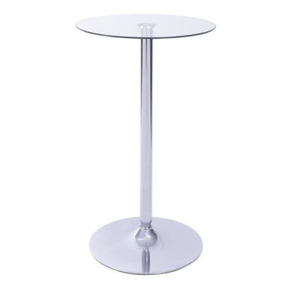 Encontraproduto.com.br - Mesa Bistrô Redonda Apollo 70 Cm (largura) Base Aço Cromado Tampo Vidro Temperado 110 Cm (altura)