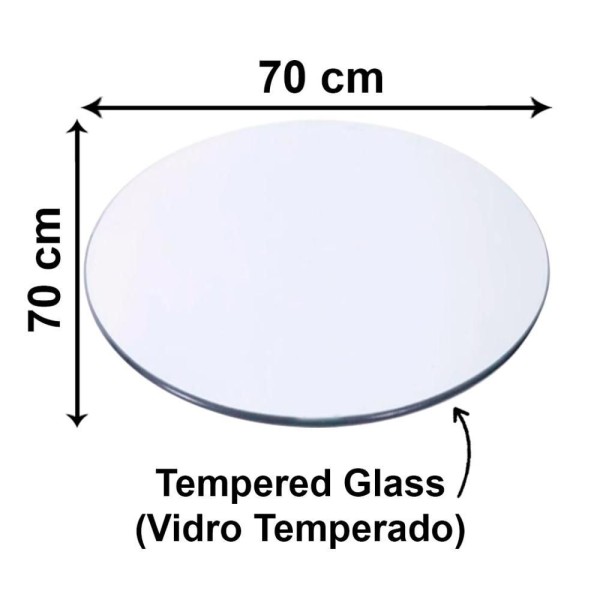 Encontraproduto.com.br - Mesa Bistrô Redonda Apollo 70 Cm (largura) Base Aço Cromado Tampo Vidro Temperado 110 Cm (altura)