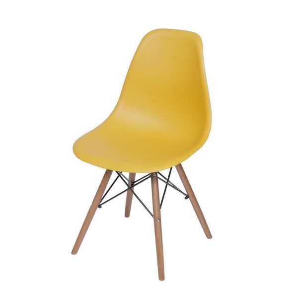 Cadeira Eames Polipropileno Acafrao Base Madeira - 49331