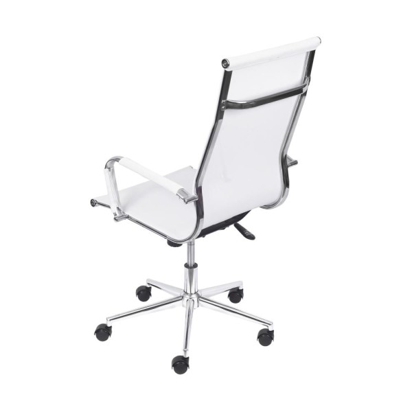 Encontraproduto.com.br - Conjunto com 4 Cadeiras Office Tela Branca Alta com base Rodízio