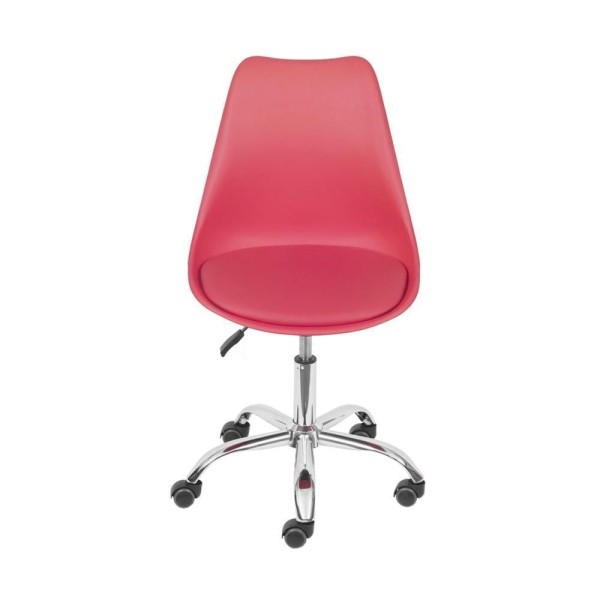 Encontraproduto.com.br - Cadeira Giratória Eames Saarinen Joly Polipropileno Assento Em Pu Vermelho Base Rodízio Cromada