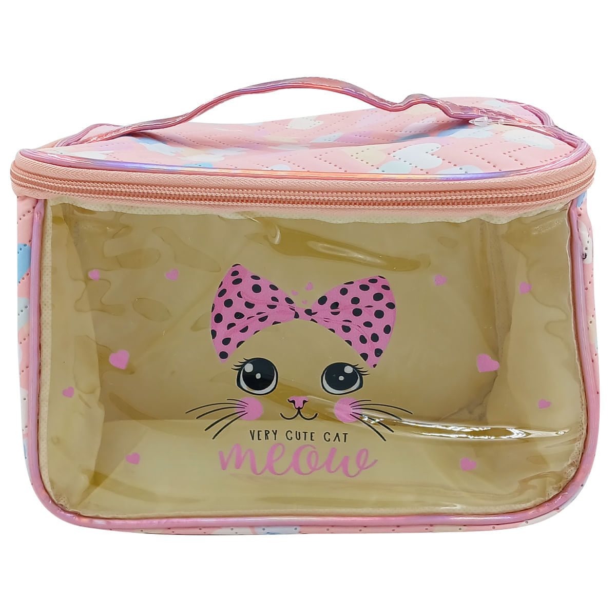 Nécessaire Gatinho C/ Alça 21x14,5cm em Poliéster Rubys