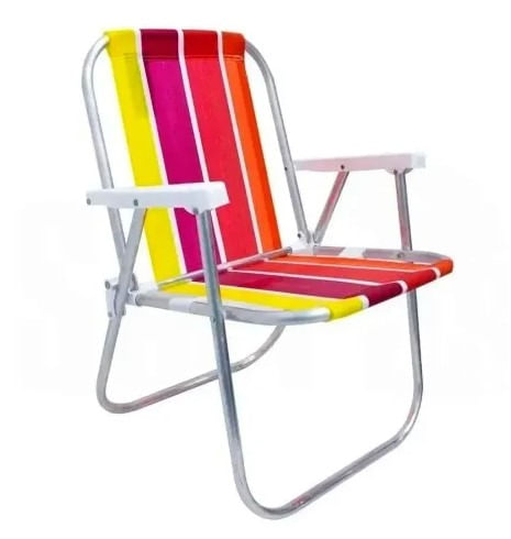 Encontraproduto.com.br - Cadeira de Praia Alta Botafogo Lar & Lazer Alumínio 047 Sortida