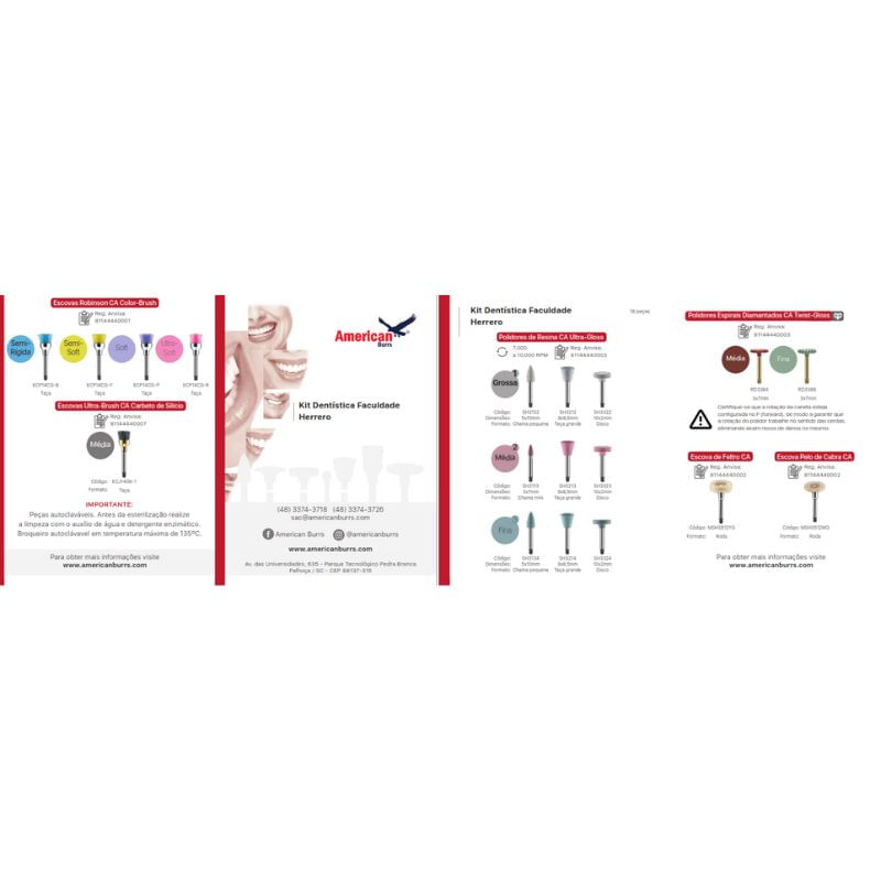 Encontraproduto.com.br - Kit Dentística Herrero - American Burrs