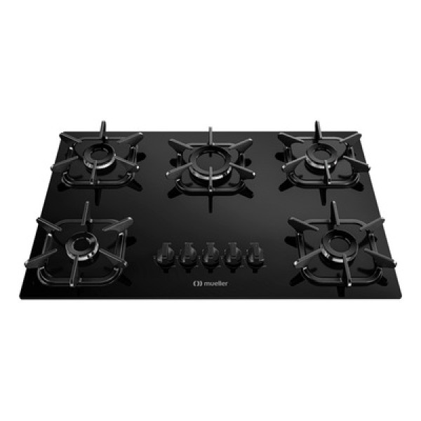 Fogão 5 Bocas Cooktop Ultra Chamas G4 Vidro Preto Mueller
