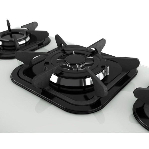 Encontraproduto.com.br - Fogão Cooktop Tripla Chama - 05 Bocas - Mueller Branco