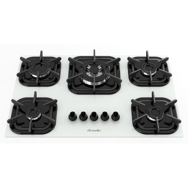 Encontraproduto.com.br - Fogão Cooktop Tripla Chama - 05 Bocas - Mueller Branco